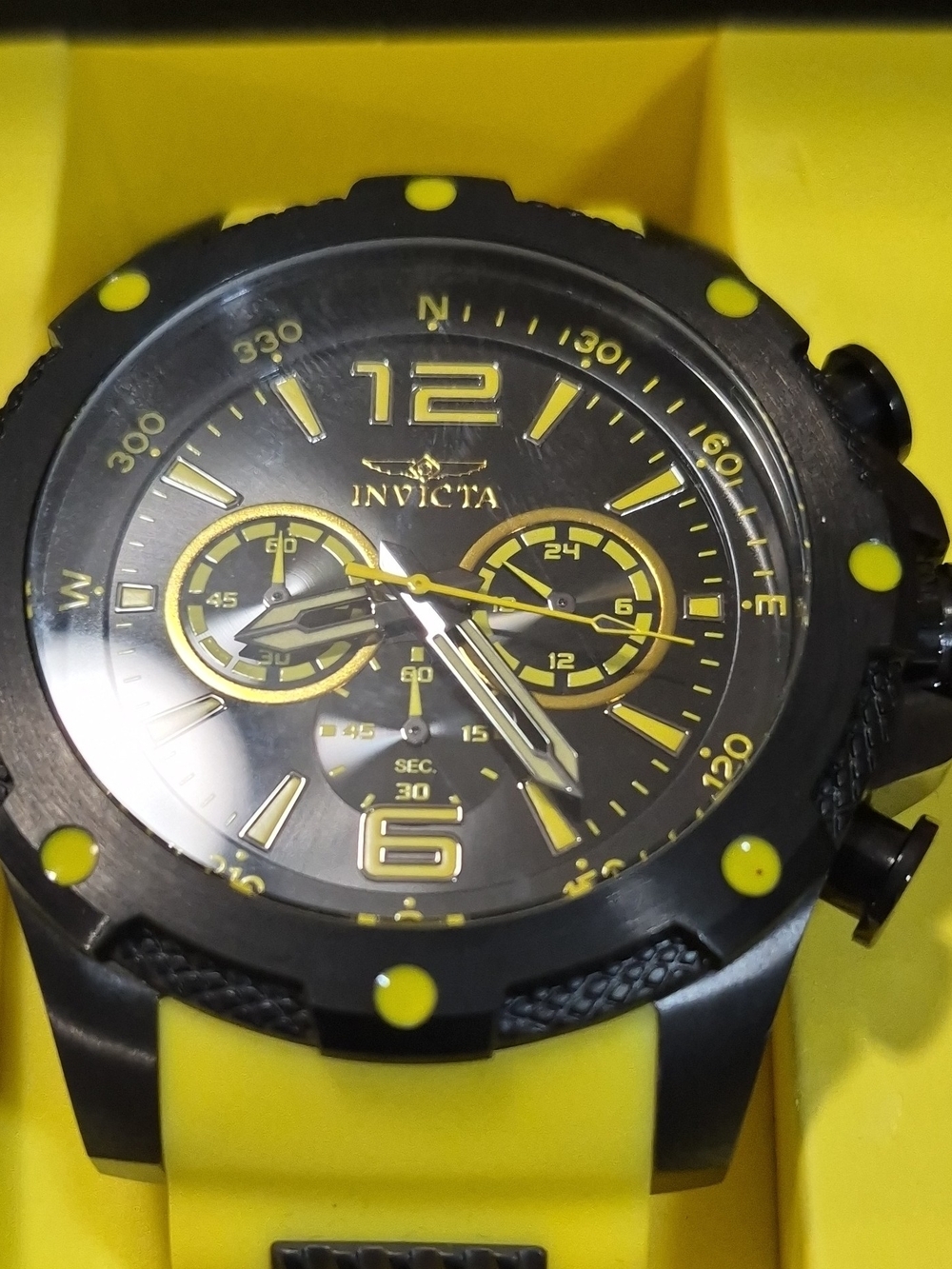 Invicta Men’s Yellow and Black Chronograph Swim Watch